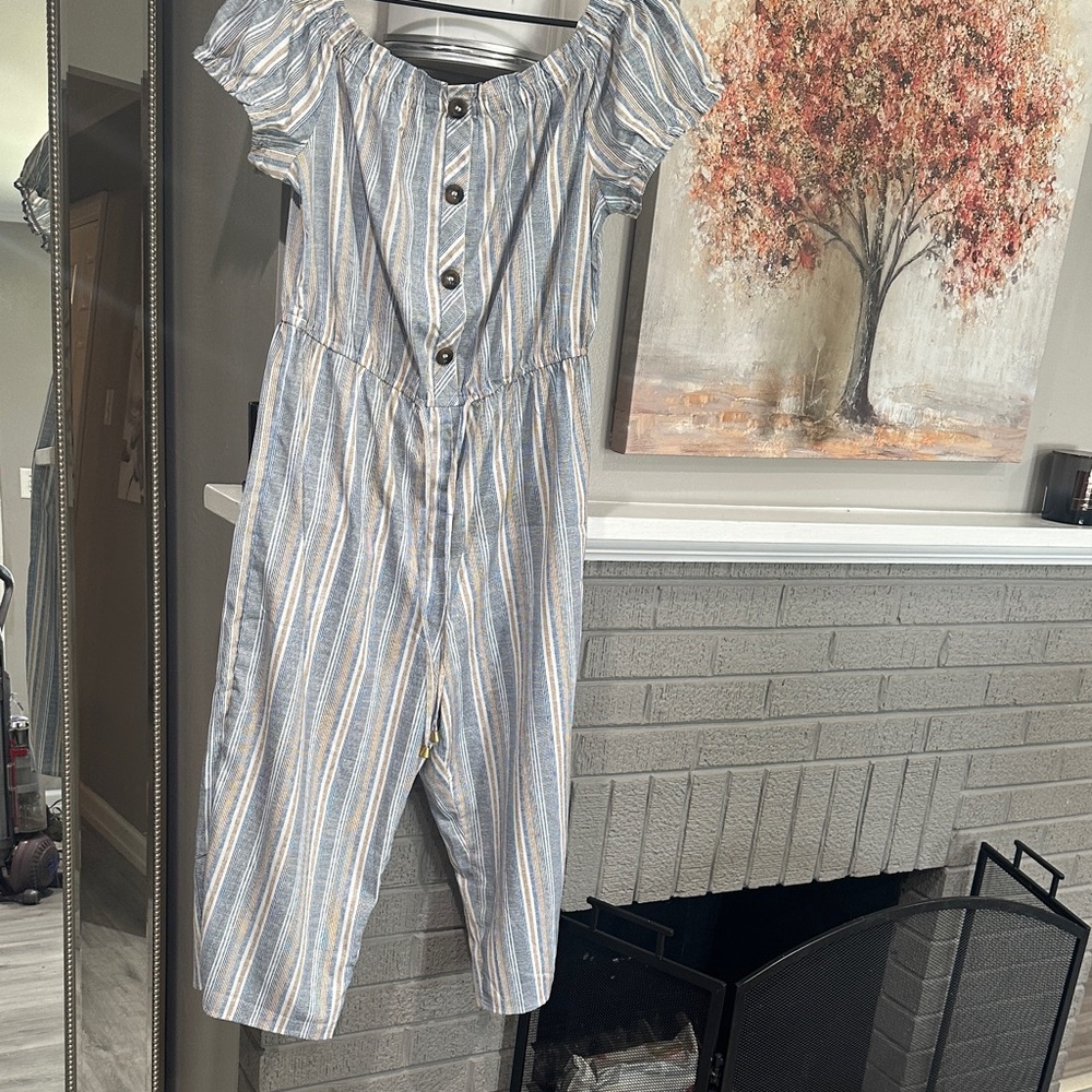 Blush Blue and Brown Striped Garment